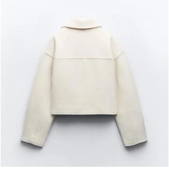 Zara BOUCLÉ JACKET WITH PATCH POCKETS NWOT XS - Picture 3 of 15